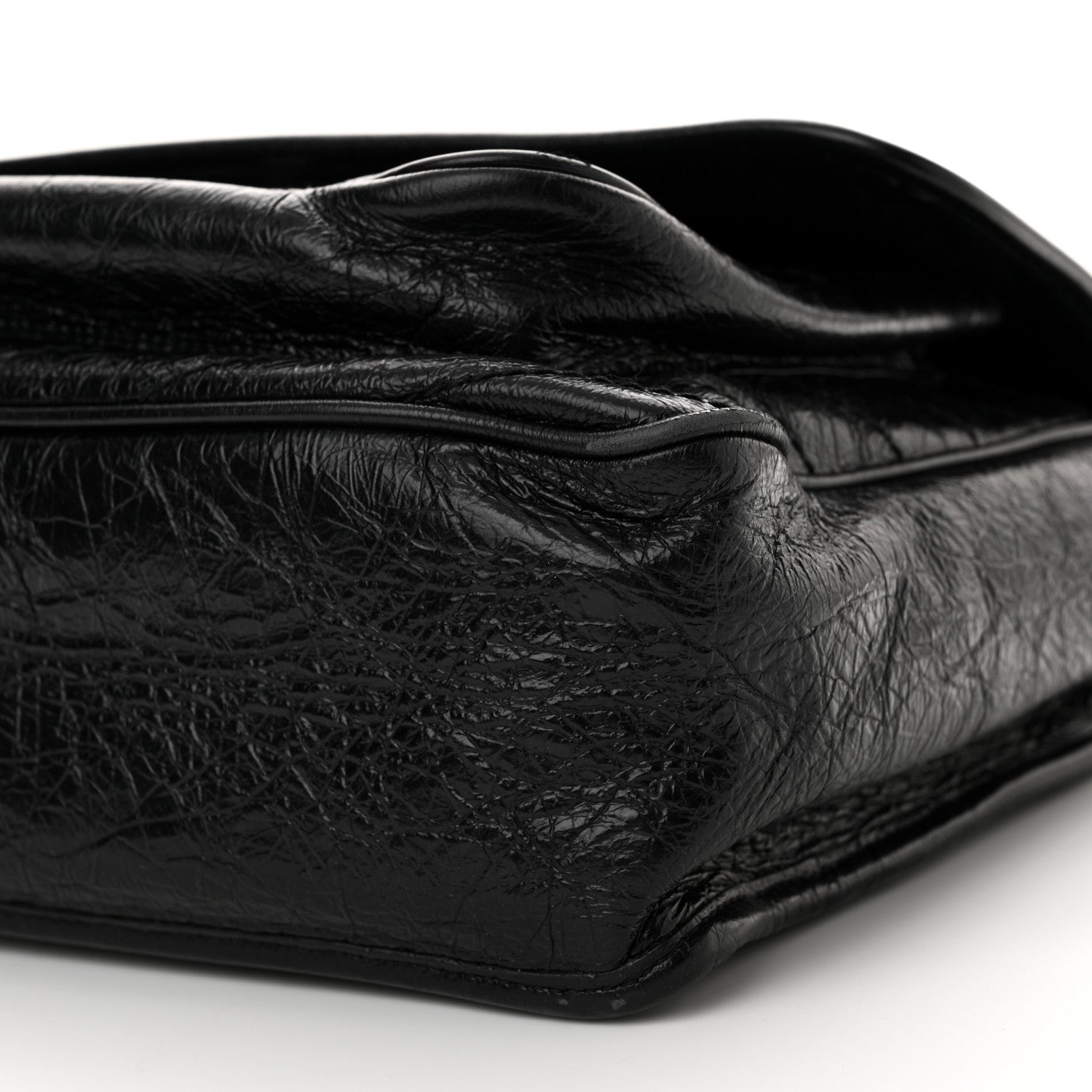 Saint Laurent Crinkled Calfskin Matelasse Monogram Large Niki Chain Satchel Black 10 of 13