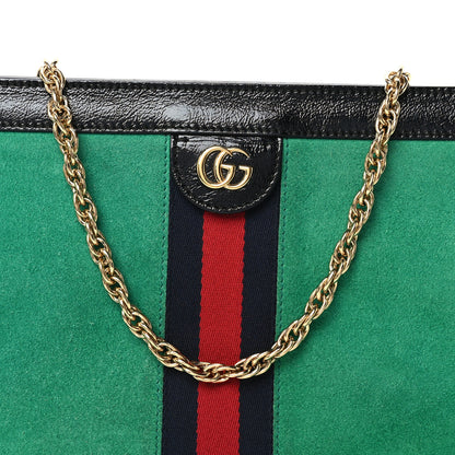 Gucci Suede Patent Web Medium Ophidia Chain Shoulder Bag New Shamarock Black 8 of 10