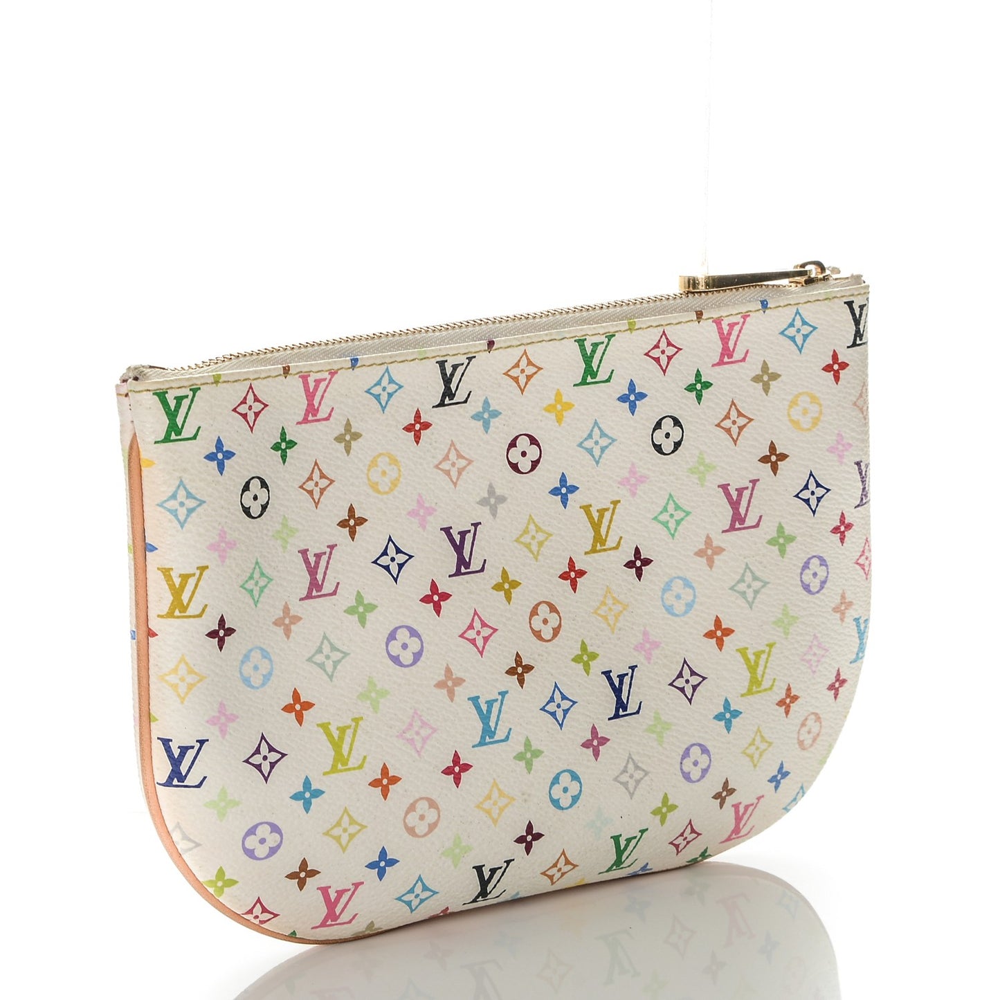 Monogram Multicolor Pochette Plate GM White