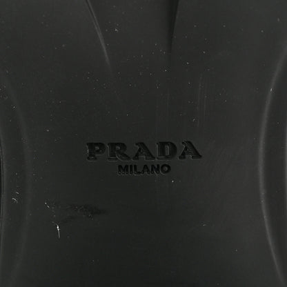 Prada Spazzolato Re-Nylon Metal Triangle Logo Lace Up 55mm Ankle Boots 38.5 Black 6 of 15