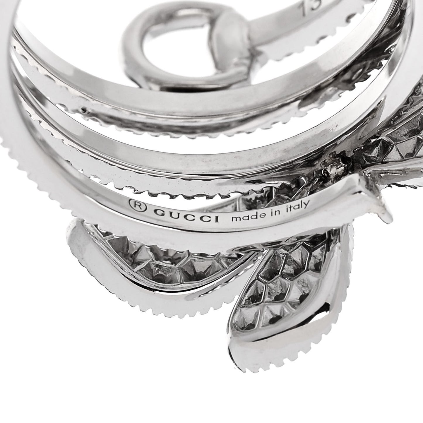 18K White Gold Diamond Flora Butterfly Ring 53 6.25