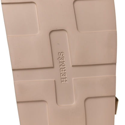 Hermes Calfskin Womens Enid Sandals 38 Argile 6 of 8