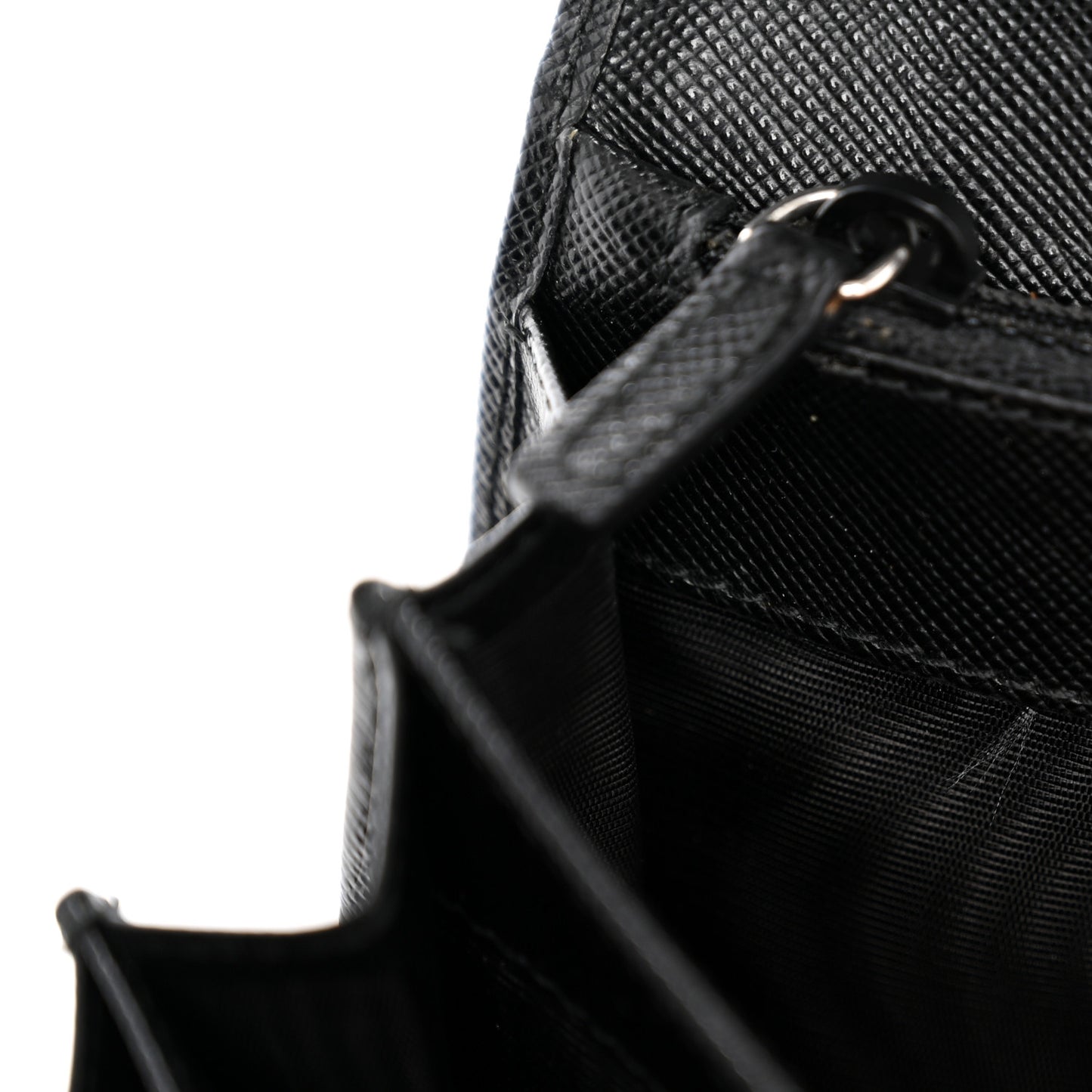 Saffiano Triangle Continental Flap Wallet Black