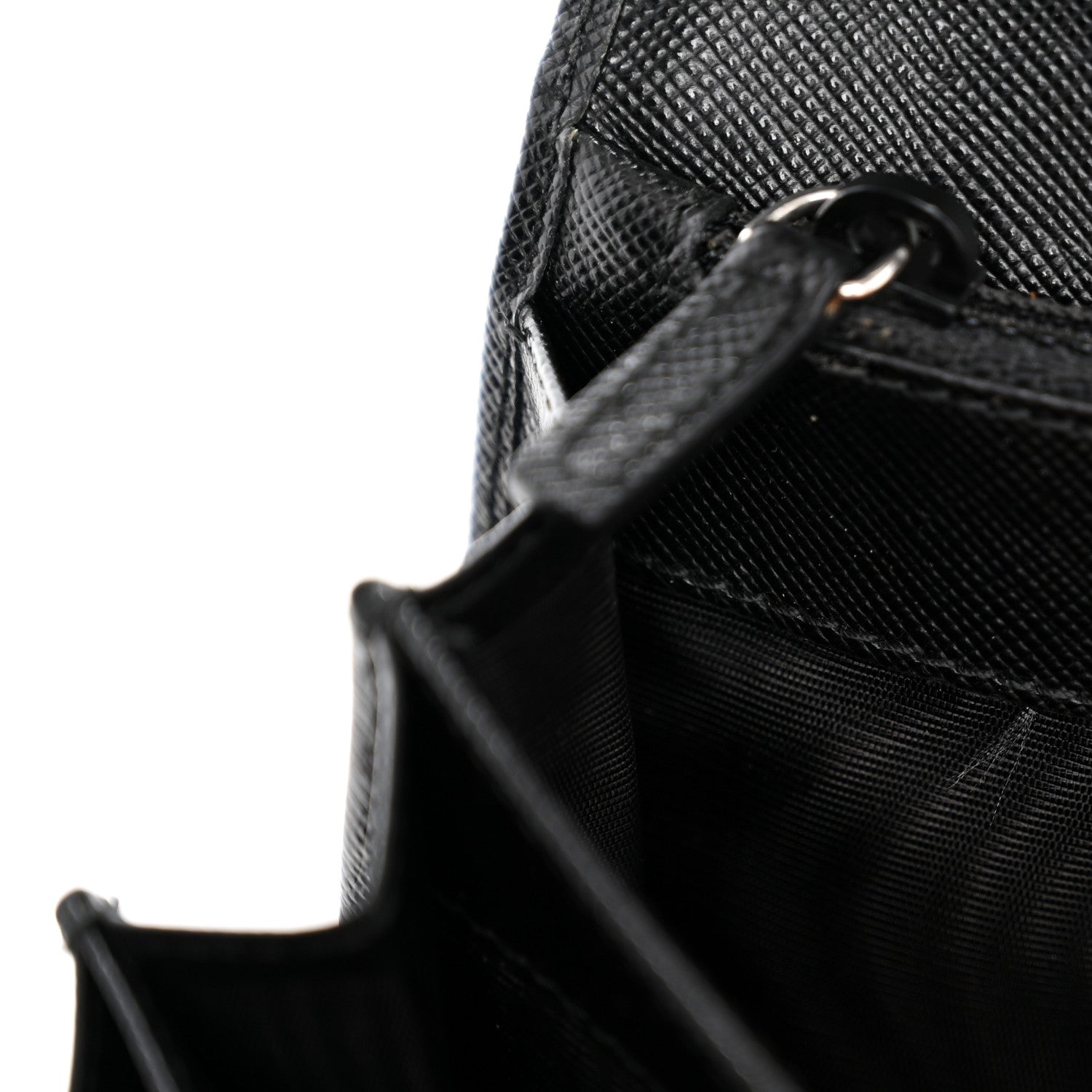 Prada Saffiano Triangle Continental Flap Wallet Black 9 of 12