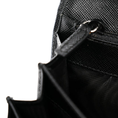 Prada Saffiano Triangle Continental Flap Wallet Black 9 of 12