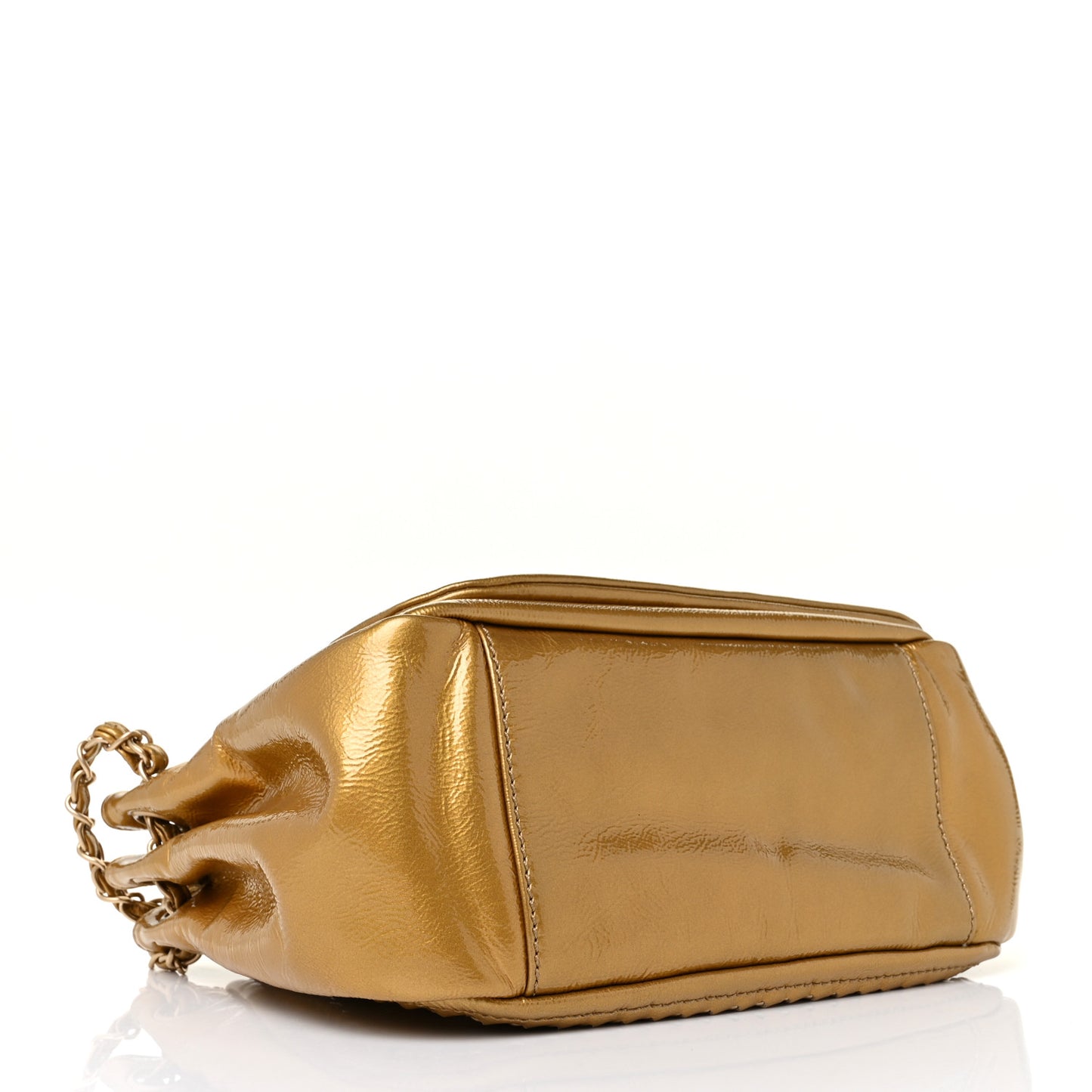 Metallic Patent Luxe Ligne Flap Gold