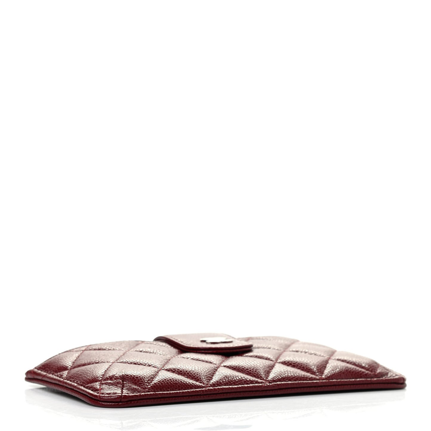 Caviar Quilted Phone Holder Wallet on Removable Chain Insert Red