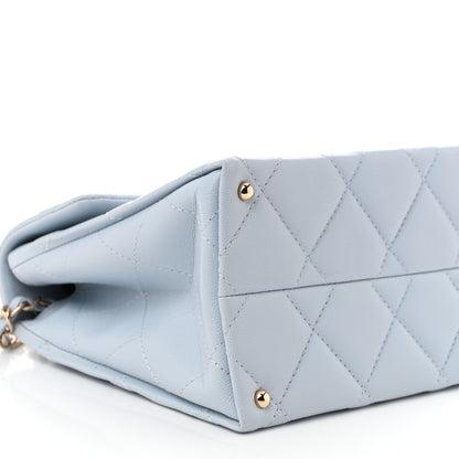 Chanel Caviar Quilted Retro Twist Top Handle Flap Light Grey 9 of 11