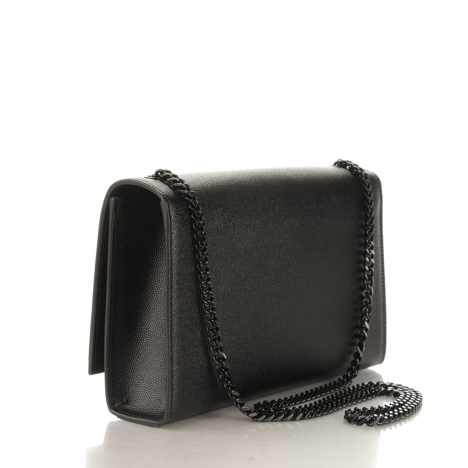 Saint Laurent Grain De Poudre Medium Classic Monogram Kate Satchel Black 3 of 7