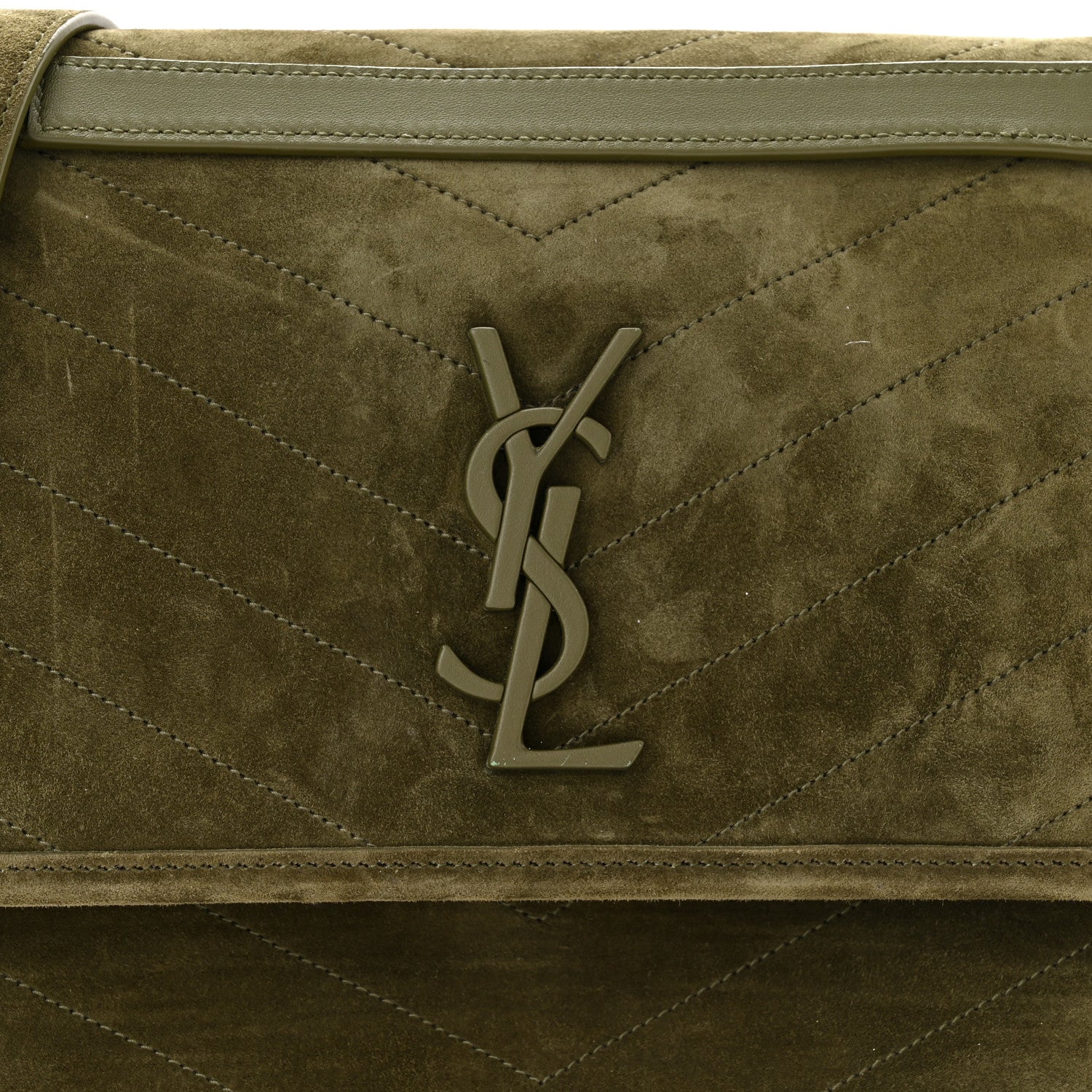 Saint Laurent Suede Monogram Medium Niki Chain Satchel Loden Green 8 of 11