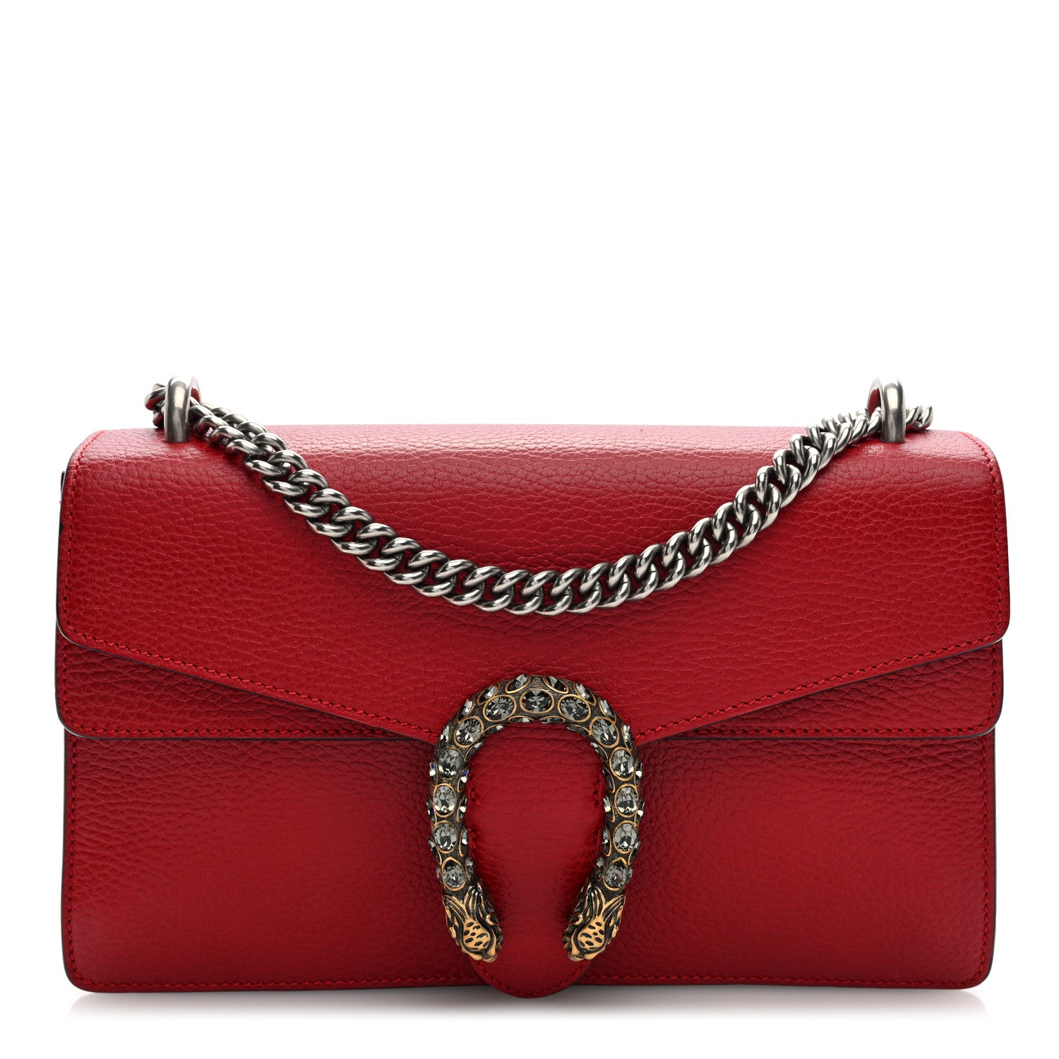 Gucci Dollar Calfskin Swarovski Crystal Small Dionysus Shoulder Bag Hibiscus Red 1 of 10
