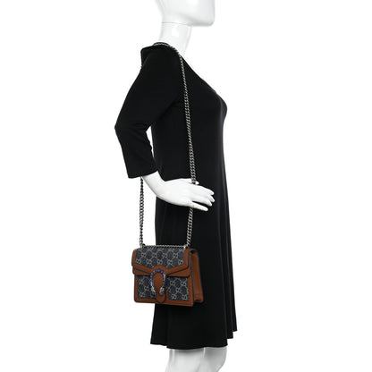 Gucci New Denim GG Monogram Dollar Calfskin Enamel Mini Dionysus Shoulder Bag Blue Tea Cuir Epilog Electric Blue 2 of 10