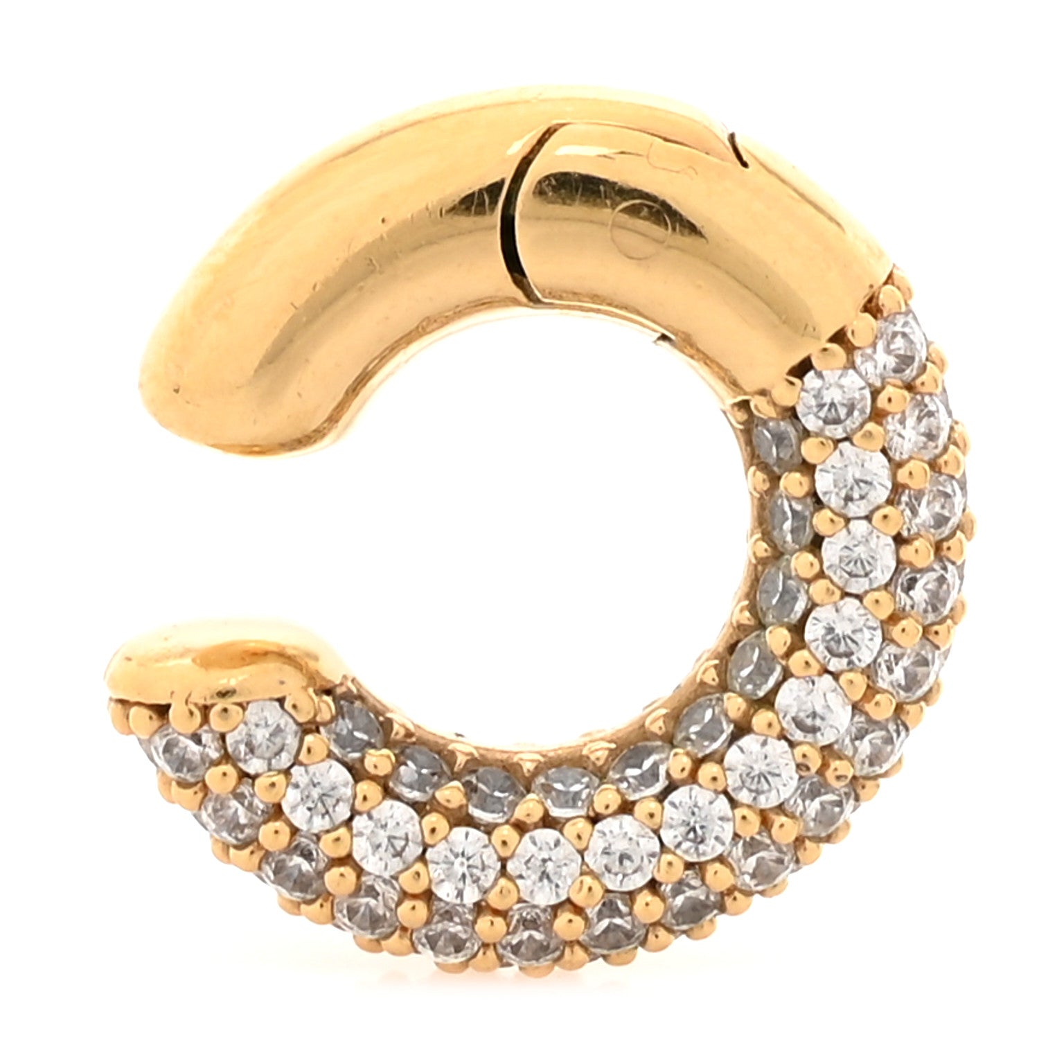 Fendi Metal Crystal Small Ear Cuff Gold 1 of 3