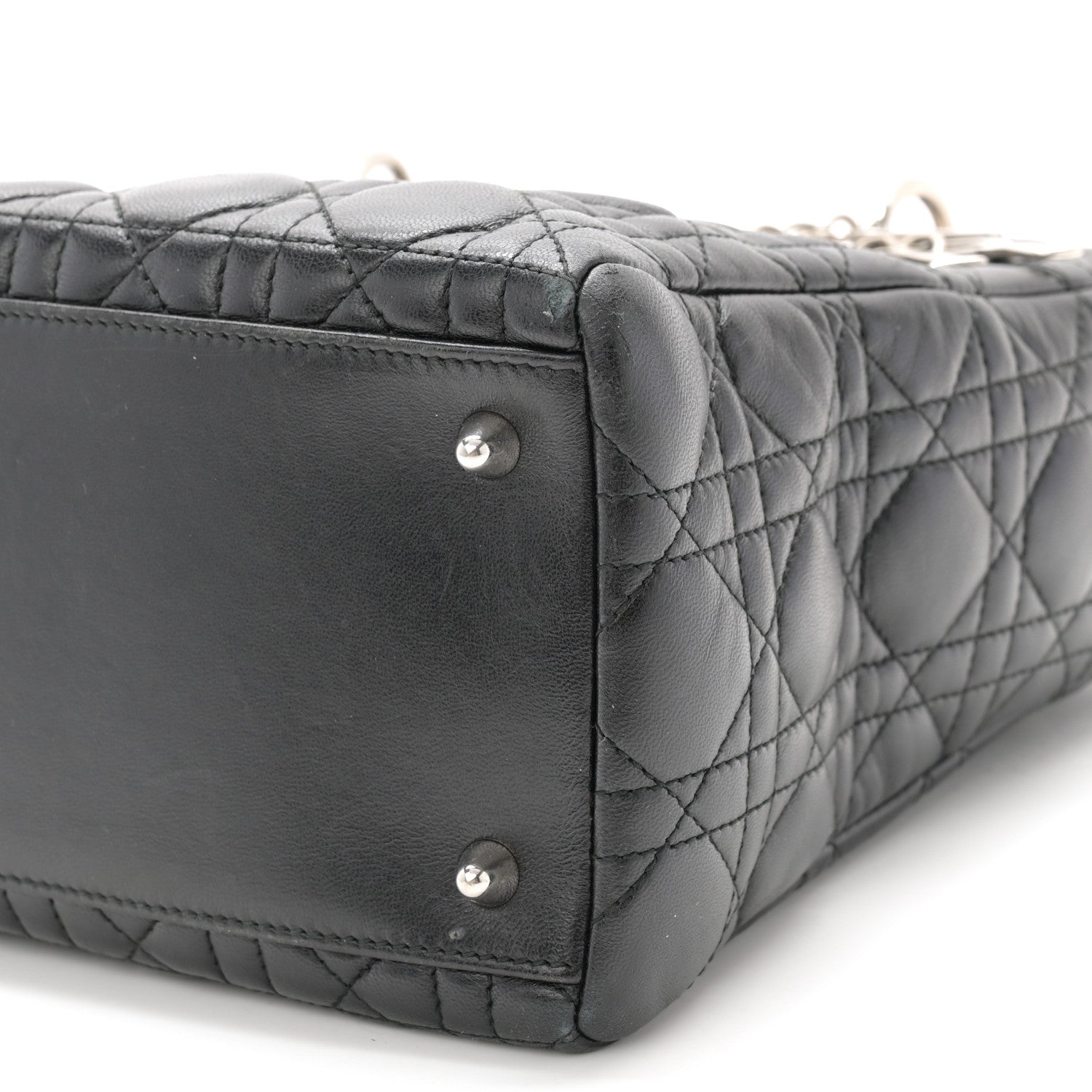 Christian Dior Lambskin Cannage Medium Lady Dior Black 10 of 12