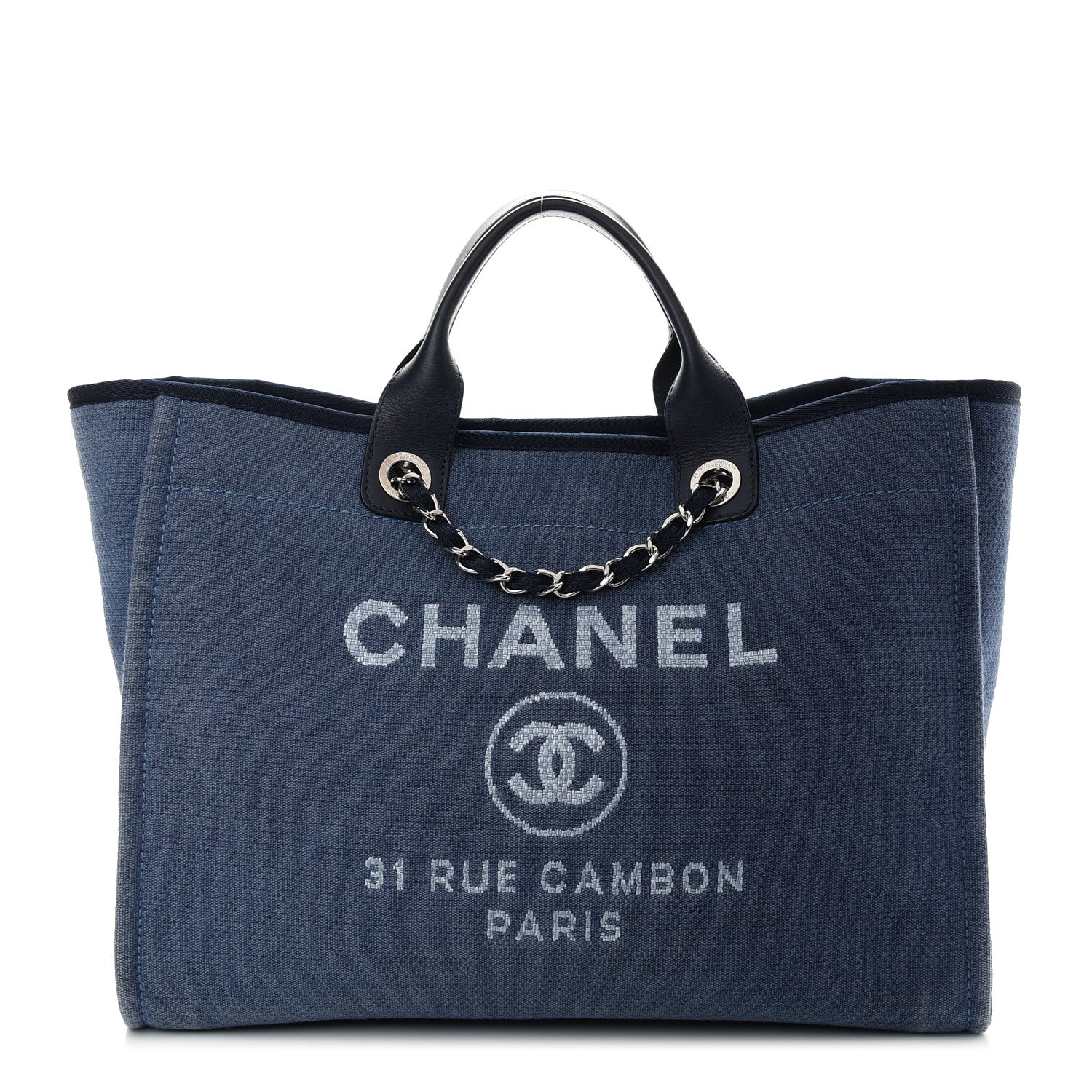Chanel Canvas Medium Deauville Tote Blue 1 of 10
