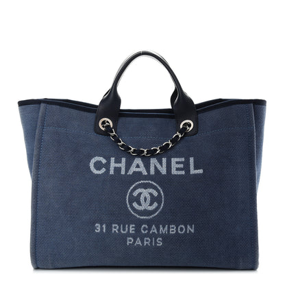 Chanel Canvas Medium Deauville Tote Blue 1 of 10
