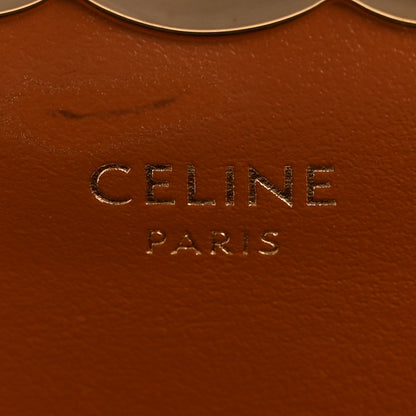 Celine Triomphe Canvas Calfskin Flap Card Holder Tan 6 of 10