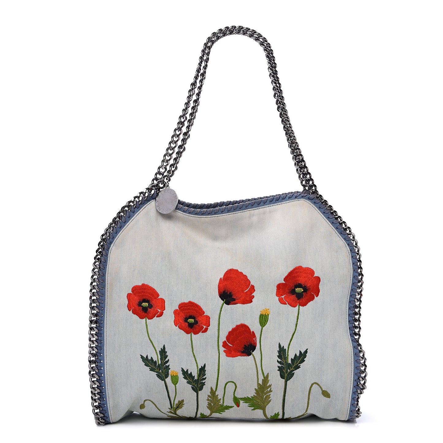 Denim Poppy Small Falabella Tote Blue