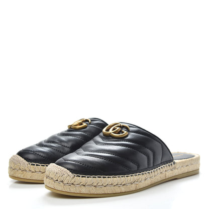 Gucci Nappa Matelasse GG Marmont Espadrille Slippers 40.5 Black 3 of 10