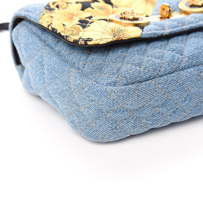 Versace Denim Barocco Printed Icon Small Crossbody Bag Blue 7 of 9
