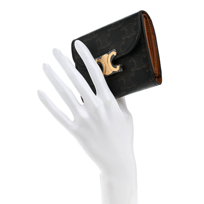 Celine Triomphe Canvas Small Triomphe Wallet Tan 2 of 8