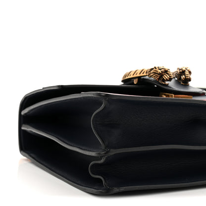 Gucci Moon Calfskin Web Medium Dionysus Bamboo Top Handle Bag Black Bright Evergreen Hibiscus Red 9 of 11