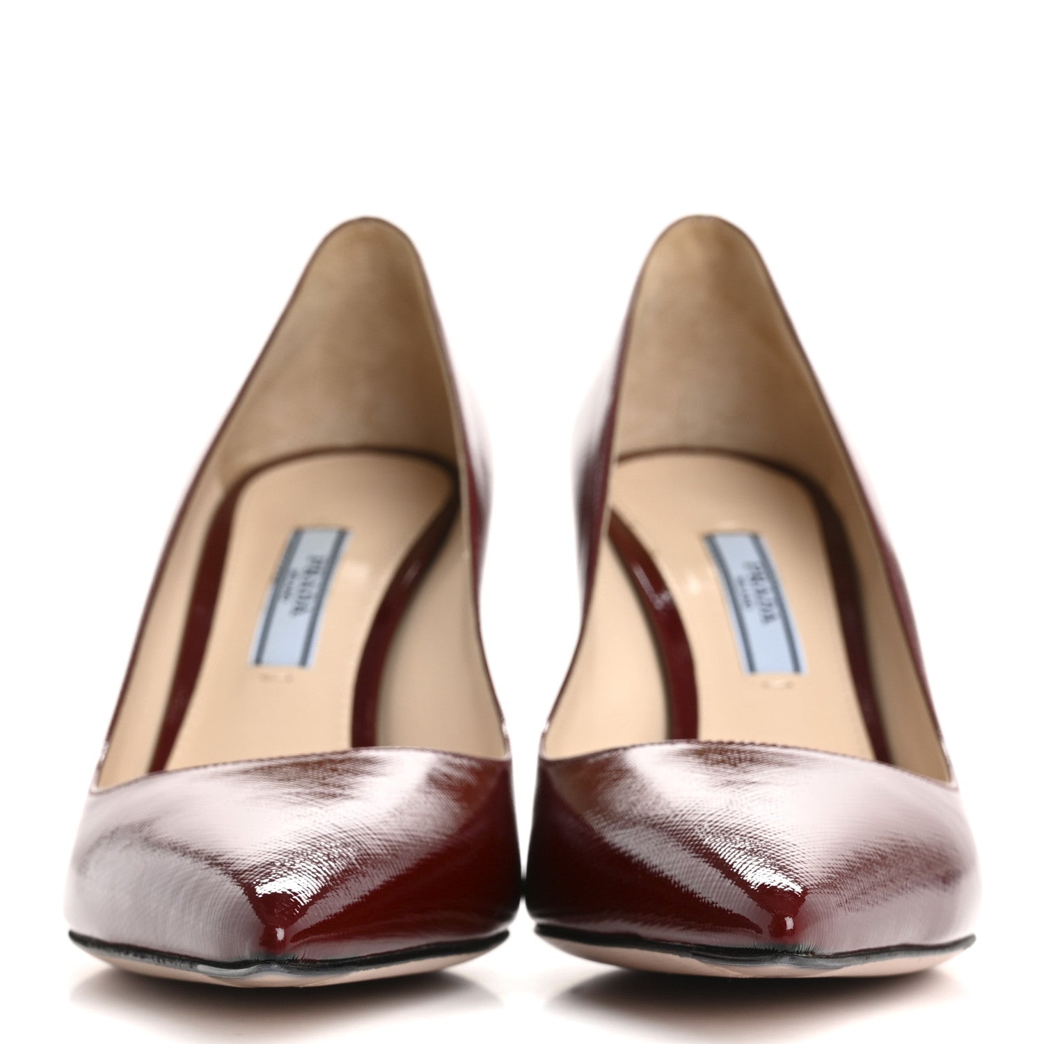 Prada Saffiano Vernice Pumps 36.5 Rosso 3 of 9
