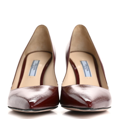 Prada Saffiano Vernice Pumps 36.5 Rosso 3 of 9