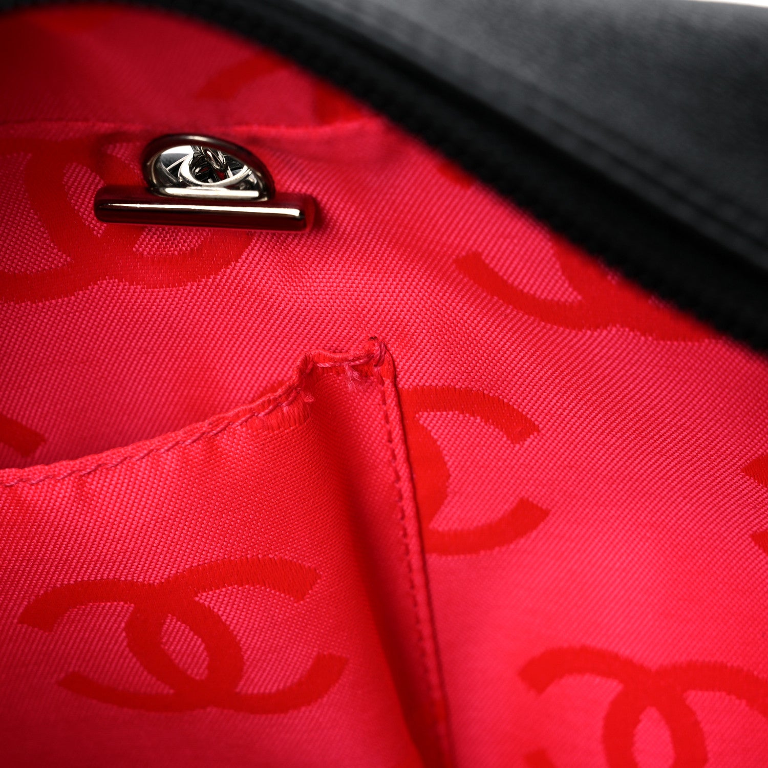 Chanel Calfskin Quilted Large Cambon Bowler Black White 12 of 12