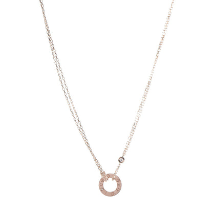 Cartier 18K Pink Gold 2 Diamond LOVE Necklace 1 of 7