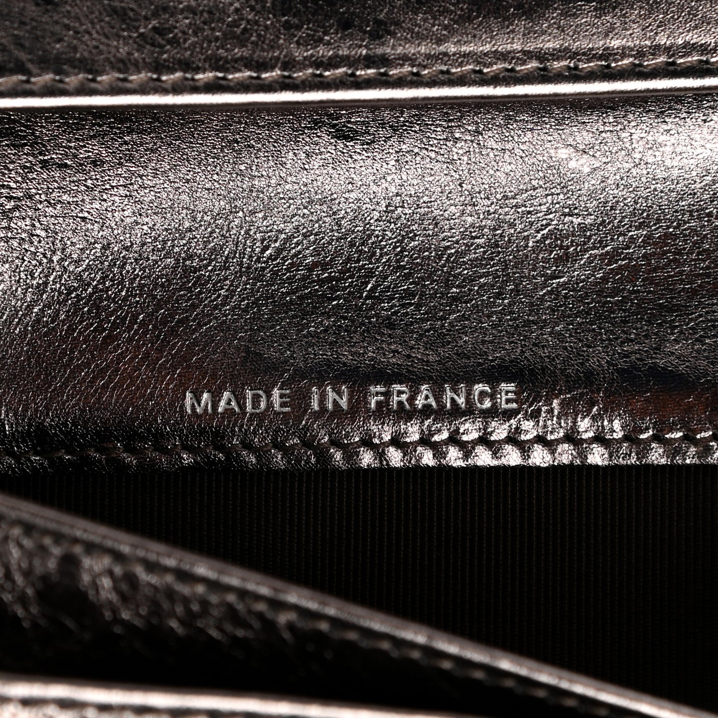 Metallic Aged Calfskin Quilted Reissue Flap Wallet Silver