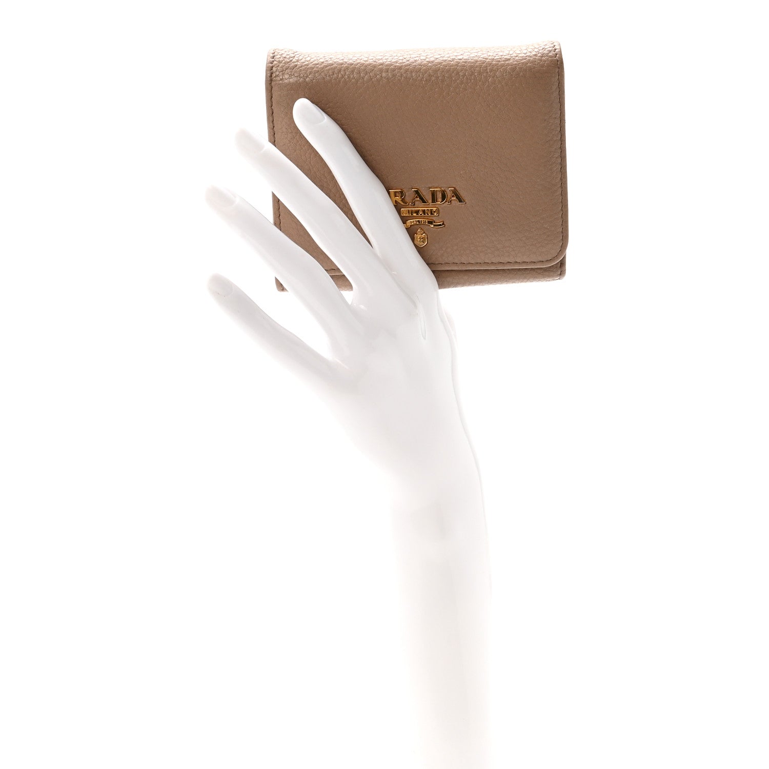 Prada Vitello Daino Metal Tri-Fold Wallet Cammeo 2 of 7