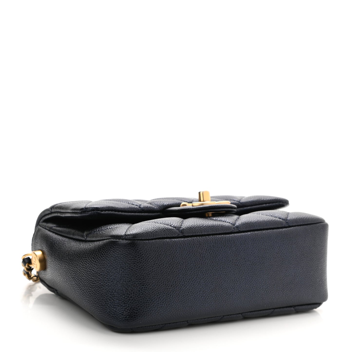 Iridescent Caviar Quilted Mini My Perfect Flap Black