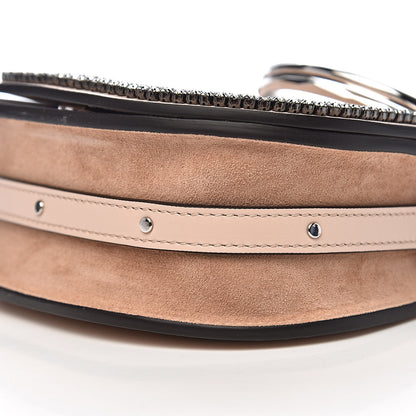 Chloe Calfskin Crystal Embellished Small Nile Bracelet Bag Cement Pink 8 of 9