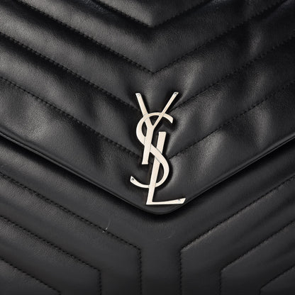 Saint Laurent Calfskin Y Quilted Monogram Large Loulou Chain Satchel Black 11 of 14