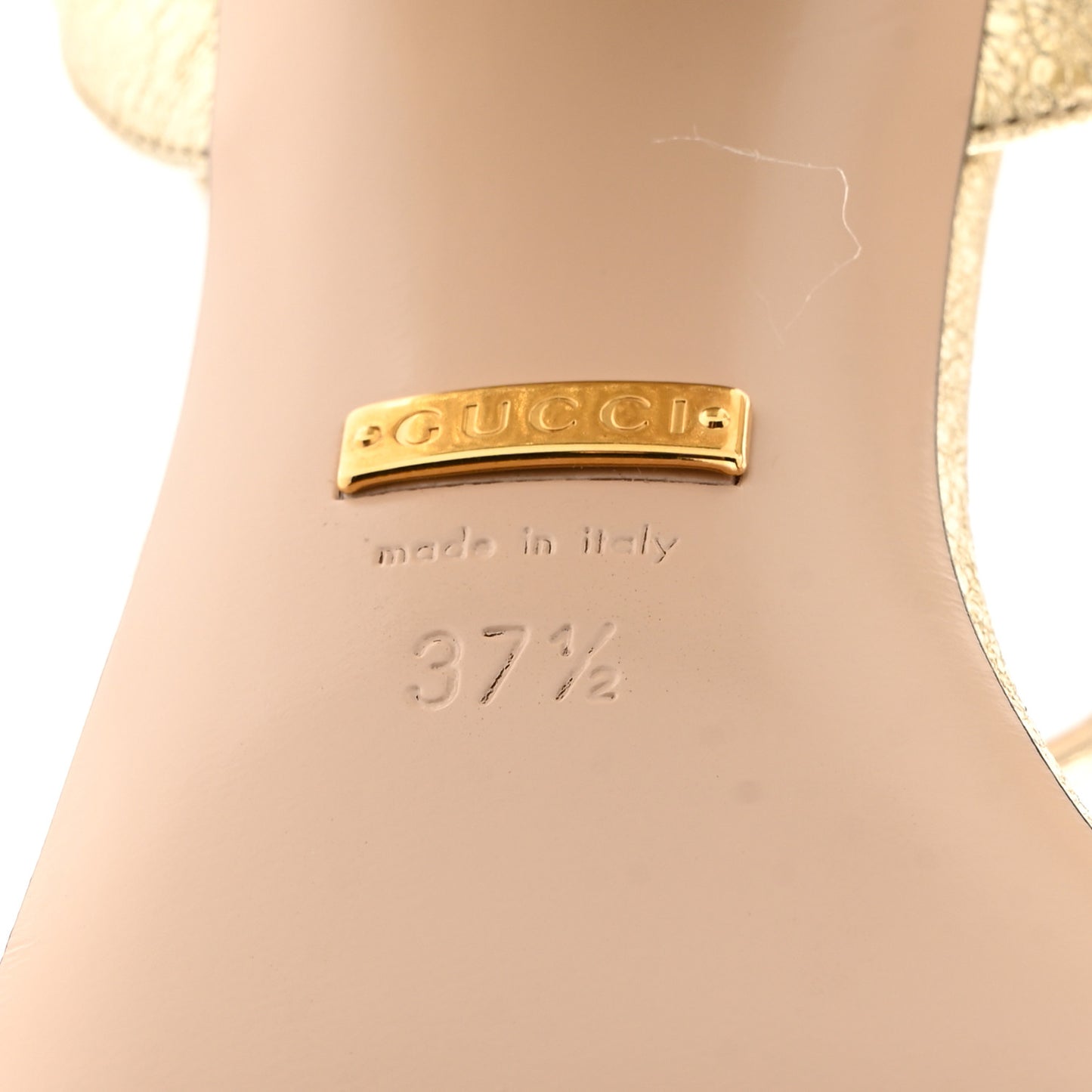 Galassia GG Marmont Ankle Wrap 75mm Sandals 37.5 Platino