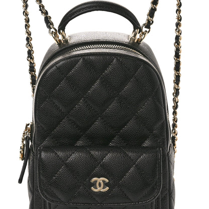 Chanel Caviar Quilted CC Mini Classic Backpack Black 8 of 10