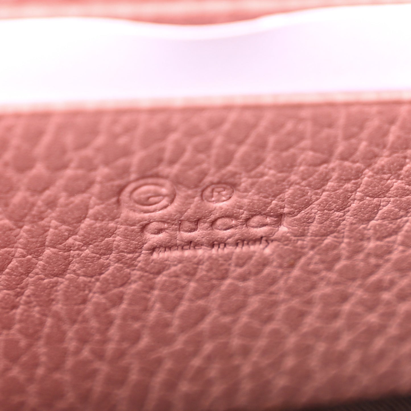 Dollar Calfskin Interlocking G Chain Wallet Soft Pink