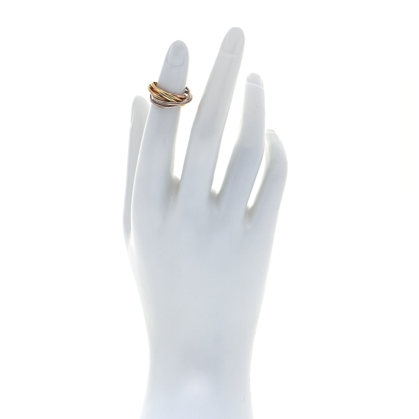 18K Pink White Yellow Gold 7 Band Trinity Ring 47 4