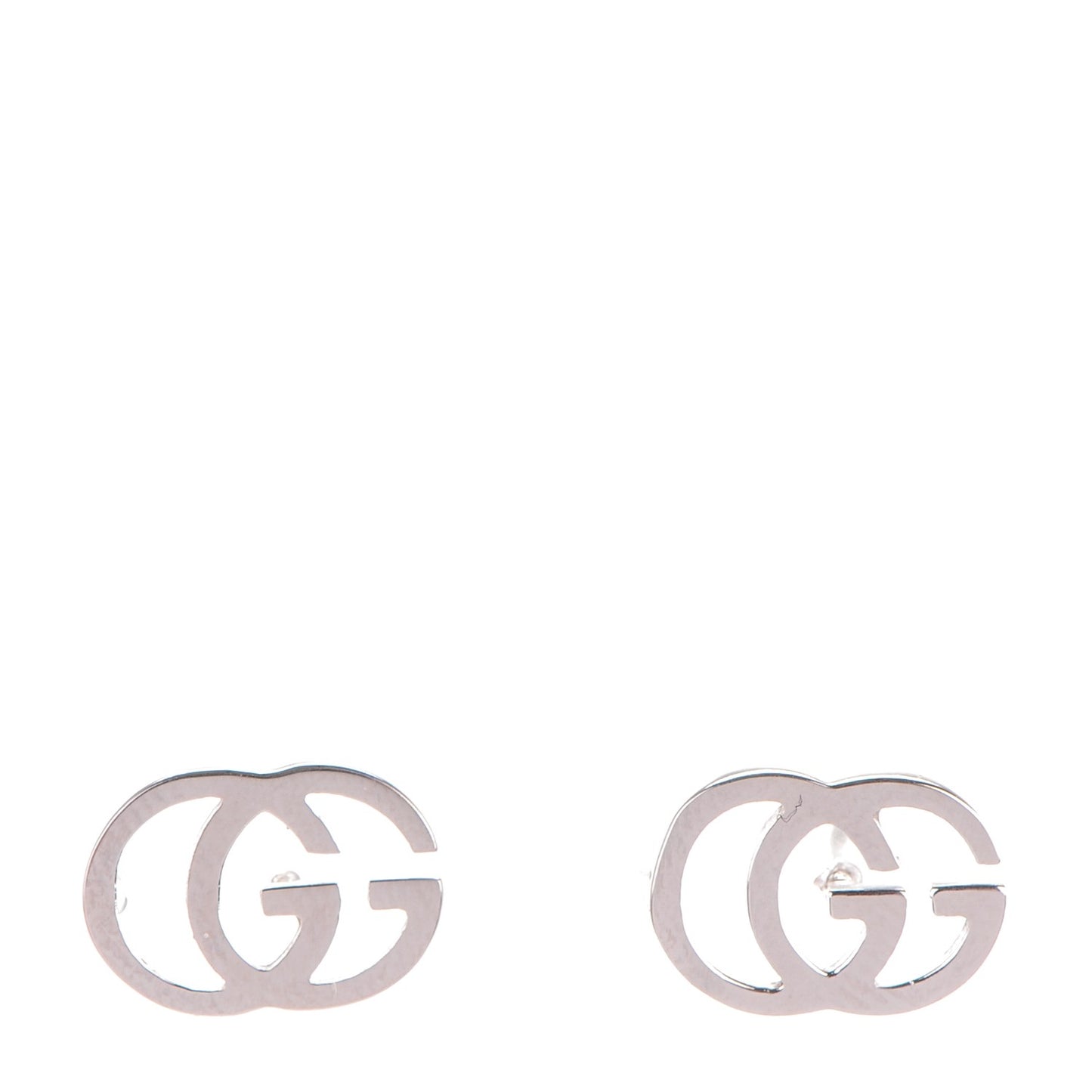 18K White Gold GG Tissue Stud Earrings