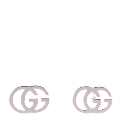 Gucci 18K White Gold GG Tissue Stud Earrings 1 of 5