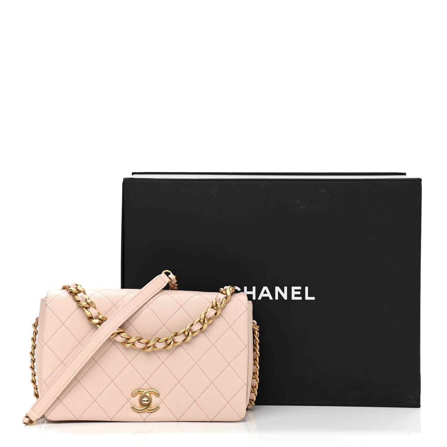 Chanel Caviar Quilted Medium Fashion Therapy Flap Beige 17 of 17