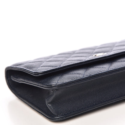 Chanel Caviar Quilted Wallet On Chain WOC Navy Blue 9 of 11