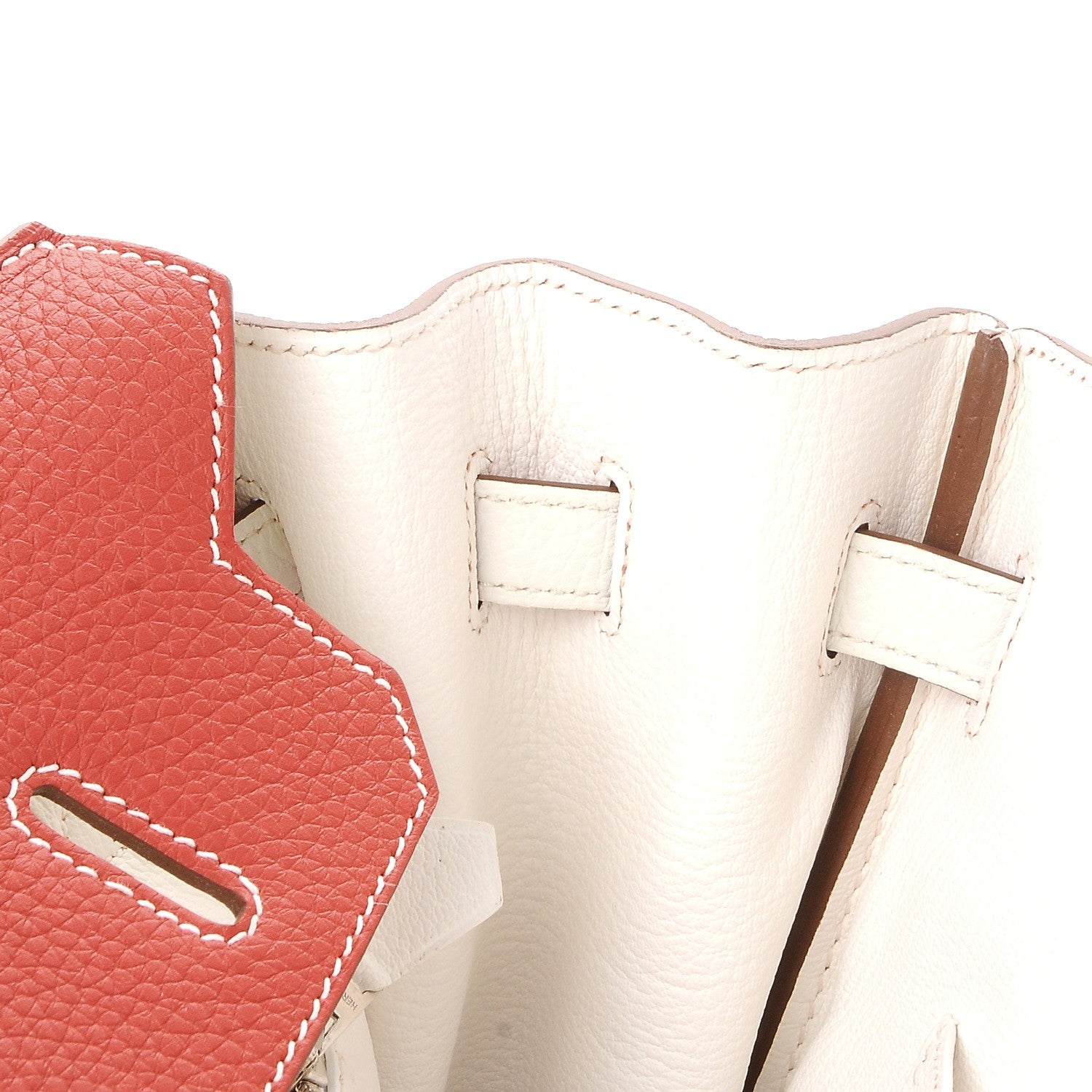 Hermes Togo Horseshoe Birkin 35 Sanguine White 13 of 42