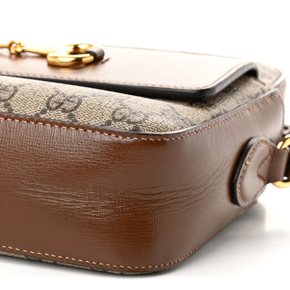 Gucci GG Supreme Monogram Small Horsebit 1955 Shoulder Bag Beige Brown Sugar 10 of 10