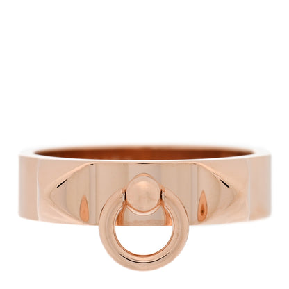 Hermes 18K Rose Gold PM Collier De Chien Ring 53 6.5 1 of 5