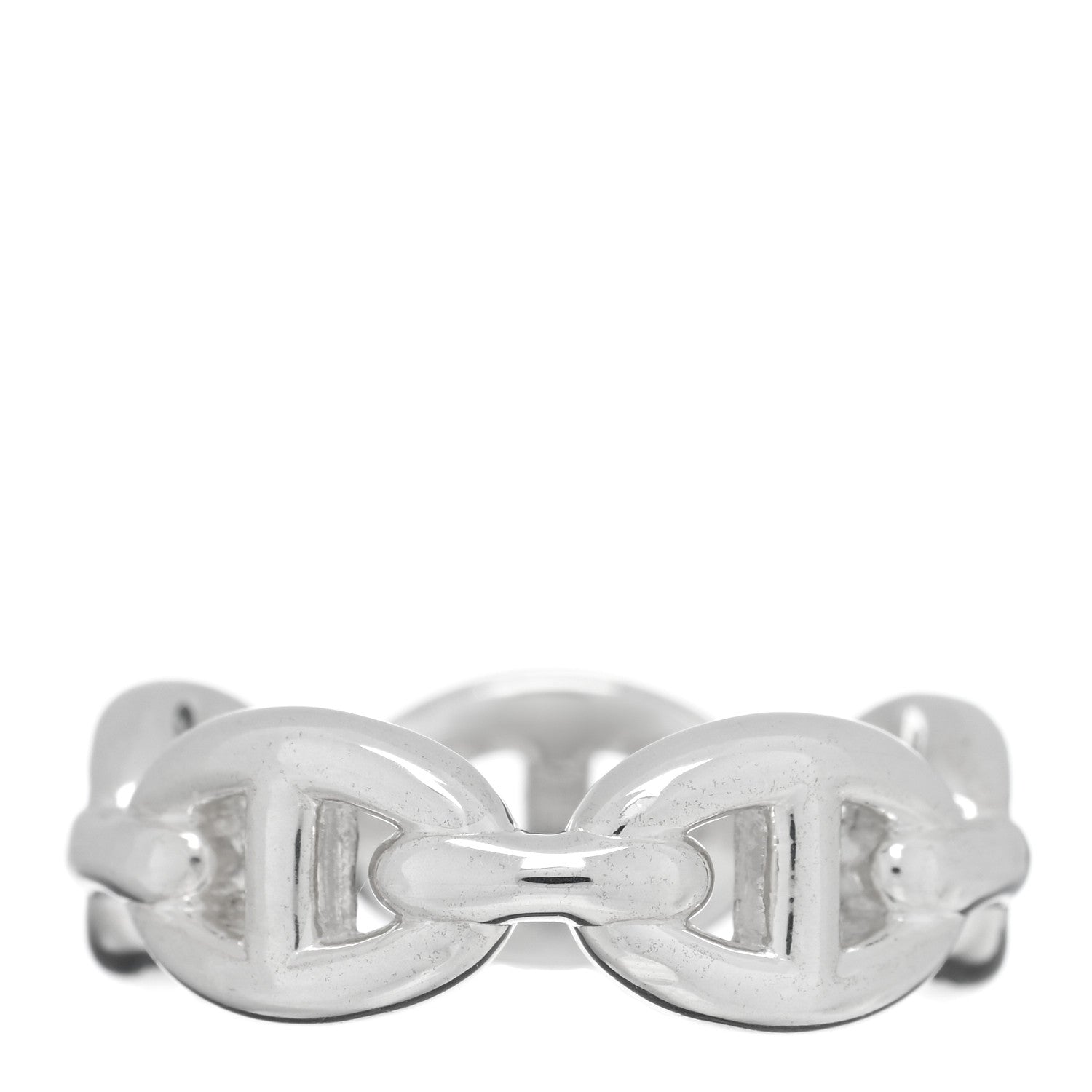 Hermes Sterling Silver PM Chaine d'Ancre Enchainee Band Ring 51 5.75 3 of 5