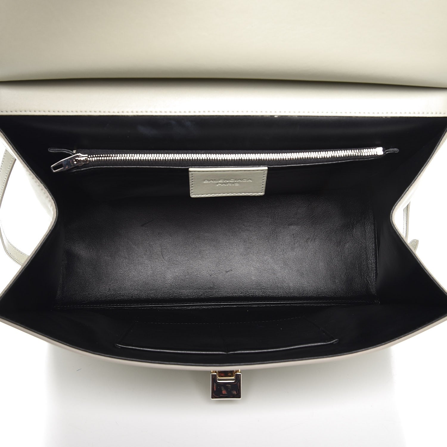 Balenciaga Smooth Calfskin Le Dix M Cartable Shoulder Bag Pearl Grey 6 of 12