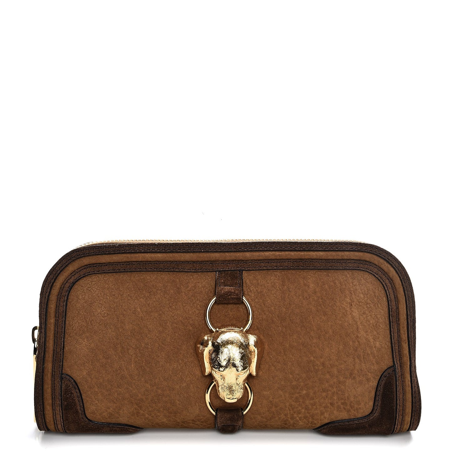 Prorsum Grainy Nubuck Alma Dog Clutch Brown