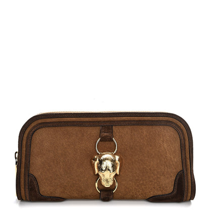 Burberry Prorsum Grainy Nubuck Alma Dog Clutch Brown 1 of 9